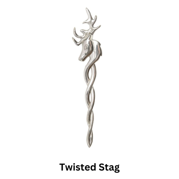 Kilt Pin with celtic twist and stag head design